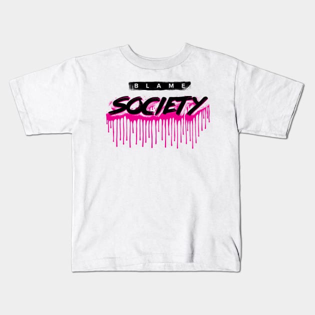 Blame Society Kids T-Shirt by CHAKRart